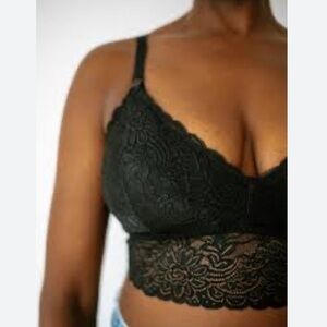 Morrow and Mint Organic Cotton
And Lace Nursing Bralette Black XL